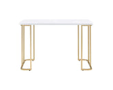 Estie White & Gold Finish Writing Desk Model 93102 By ACME Furniture